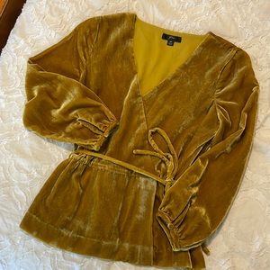 EUC J.Crew Velvet Peplum Top 2P